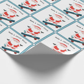 Grappig skateboard kerstcadeau cadeaupapier (Hoek)