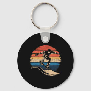 Grappig skateboard shirt vintage retro skateboard sleutelhanger
