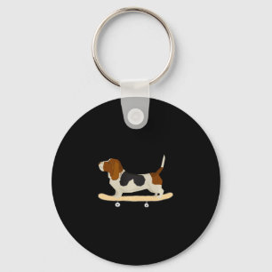 Grappig Skateboarden Basset Hound Hond Cadeau  Sleutelhanger