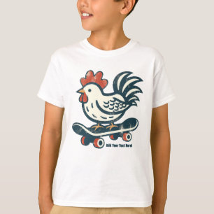 Grappig skateboarden Boerderij Chicken gepersonali T-shirt