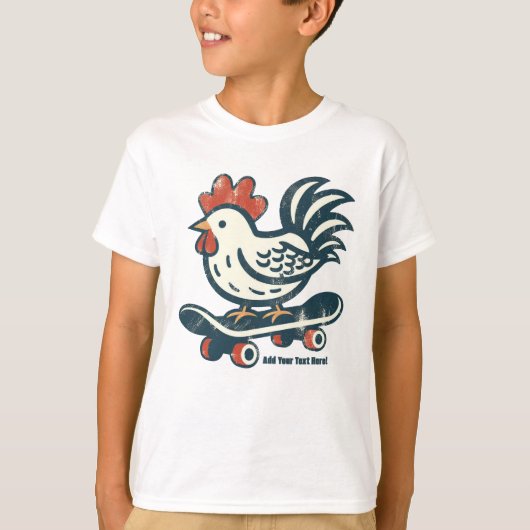 Grappig skateboarden Boerderij Chicken gepersonali T-shirt (Voorkant)