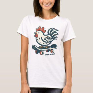 Grappig skateboarden Boerderij Chicken gepersonali T-shirt