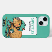 Grappig skateboarden Capybara Turquise Case-Mate iPhone Case (Achterkant (horizontaal))