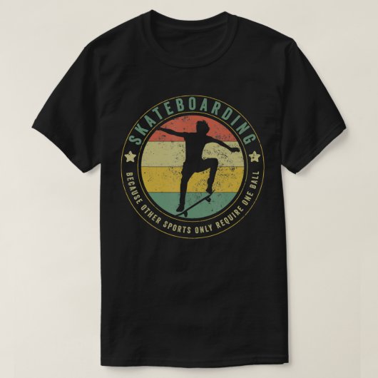 Grappig Skateboarden Retro Circl T-shirt (Design voorkant)
