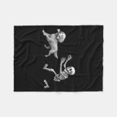 Grappig skelet achter gouden retriever achterna Ha Fleece Deken (Voorkant (Horizontaal))
