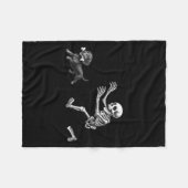 Grappig skelet achtervolgt dashond hond Halloween Fleece Deken (Voorkant (Horizontaal))