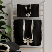 Grappig skelet benen zwart wit spooky halloween bad handdoek