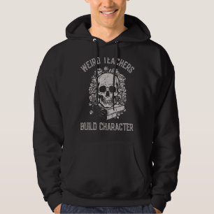 Grappig Skelet Boek Floral Skull Halloween Leraar Hoodie