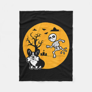 Grappig Skelet Bot Dog Liefhebbers Shirt Halloween Fleece Deken