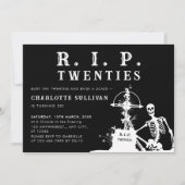 Grappig skelet Bury Rip 20s Zwart 30ste verjaardag Kaart (Voorkant)