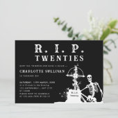 Grappig skelet Bury Rip 20s Zwart 30ste verjaardag Kaart (Staand voorkant)