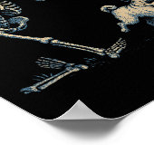Grappig Skelet Chasing Pug Halloween Hond Mama Pug Poster (Hoek)