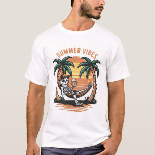 Grappig Skelet chilling Summer Vibes T-shirt