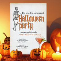 Grappig Skelet Cocktail Kantoor Halloween Feest