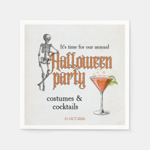 Grappig Skelet Cocktail Kantoor Halloween Feest Servet