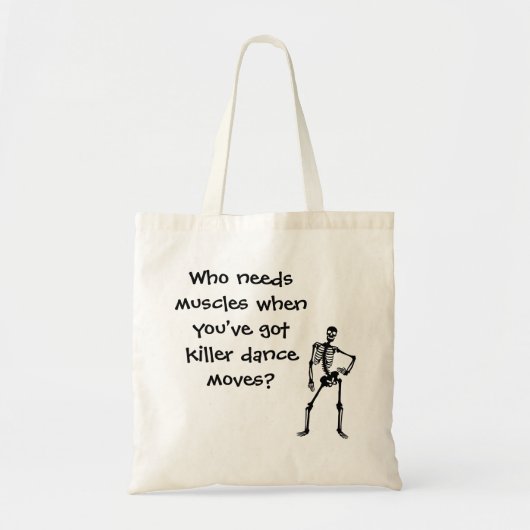 Grappig skelet Dans Modern Elegant Halloween Vibe Tote Bag (Voorkant)