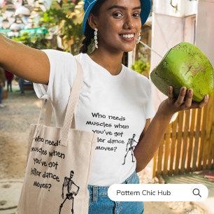 Grappig skelet Dans Modern Elegant Halloween Vibe Tote Bag