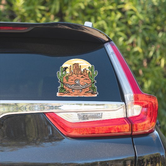 Grappig skelet dat de tijd neemt om te ontspannen sticker (Auto Zijkant)