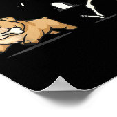 Grappig Skelet dat Franse Bulldog achterna zit met Poster (Hoek)