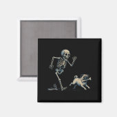 Grappig Skelet dat Mops achterna zit Halloween Hon Magneet (Voorkant / Achterkant)
