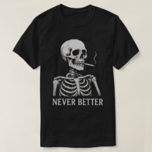 Grappig Skelet dat Rookt – "Nooit Beter" Gotisch
