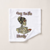 Grappig skelet Drink dat ik letterlijk Dead Coffee Bad Handdoek (Wasdoekje)