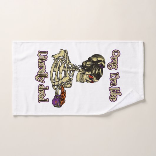 Grappig skelet Drink dat ik letterlijk Dead Coffee Bad Handdoek (Handdoek)