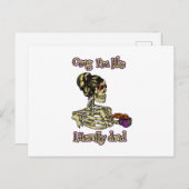 Grappig skelet Drink dat ik letterlijk Dead Coffee Briefkaart (Voorkant / Achterkant)