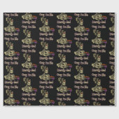 Grappig skelet Drink dat ik letterlijk Dead Coffee Cadeaupapier (Vlak)