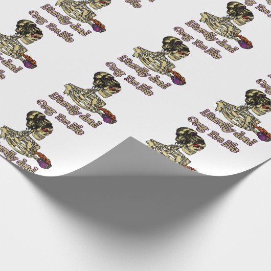 Grappig skelet Drink dat ik letterlijk Dead Coffee Cadeaupapier (Hoek)