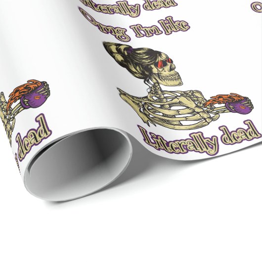 Grappig skelet Drink dat ik letterlijk Dead Coffee Cadeaupapier (Rol Hoek)