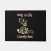 Grappig skelet Drink dat ik letterlijk Dead Coffee Deurmat (Voorkant)