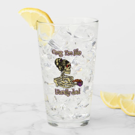 Grappig skelet Drink dat ik letterlijk Dead Coffee Glas (Voorkant ijs)