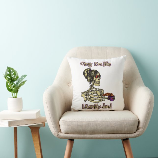 Grappig skelet Drink dat ik letterlijk Dead Coffee Kussen (Stoel)
