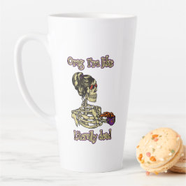 Grappig skelet Drink dat ik letterlijk Dead Coffee Latte Mok