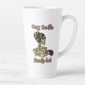 Grappig skelet Drink dat ik letterlijk Dead Coffee Latte Mok (Rechts)