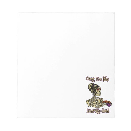 Grappig skelet Drink dat ik letterlijk Dead Coffee Notitieblok (Voorkant)