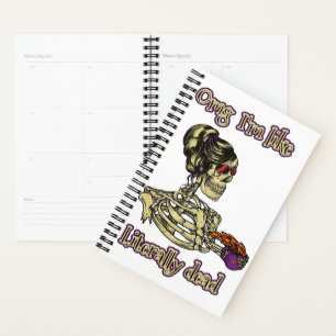 Grappig skelet Drink dat ik letterlijk Dead Coffee Planner