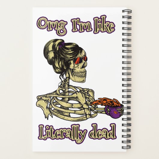 Grappig skelet Drink dat ik letterlijk Dead Coffee Planner (Achterkant)