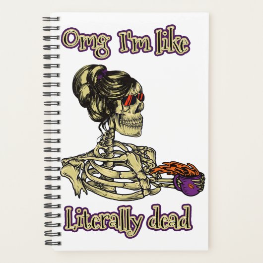 Grappig skelet Drink dat ik letterlijk Dead Coffee Planner (Voorkant)