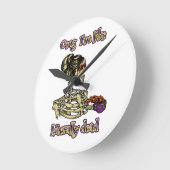 Grappig skelet Drink dat ik letterlijk Dead Coffee Ronde Klok (Hoek)