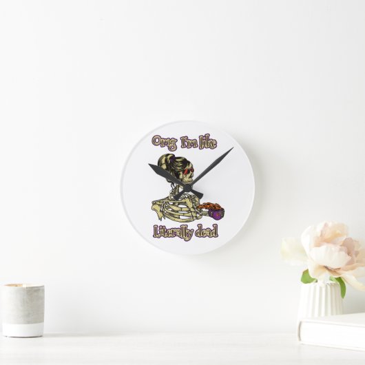 Grappig skelet Drink dat ik letterlijk Dead Coffee Ronde Klok (Huis)