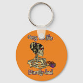 Grappig skelet Drink dat ik letterlijk Dead Coffee Sleutelhanger (Voorkant)