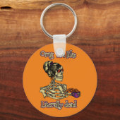 Grappig skelet Drink dat ik letterlijk Dead Coffee Sleutelhanger (Voorkant)