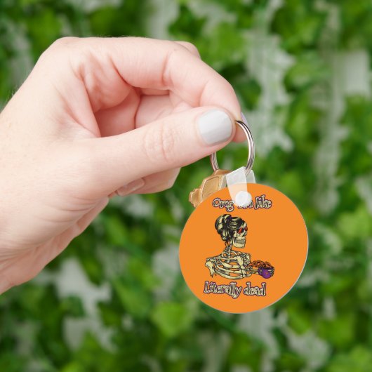 Grappig skelet Drink dat ik letterlijk Dead Coffee Sleutelhanger (Hand)