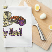 Grappig skelet Drink dat ik letterlijk Dead Coffee Theedoek (Quarter Fold)