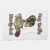 Grappig skelet Drink dat ik letterlijk Dead Coffee Theedoek (Horizontaal)