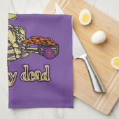 Grappig skelet Drink dat ik letterlijk Dead Coffee Theedoek (Quarter Fold)