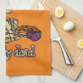 Grappig skelet Drink dat ik letterlijk Dead Coffee Theedoek (Quarter Fold)