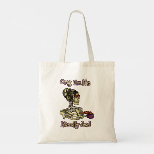 Grappig skelet Drink dat ik letterlijk Dead Coffee Tote Bag (Achterkant)